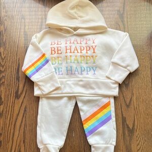 Angel Cream Kids Matching Set with Rainbow Accents